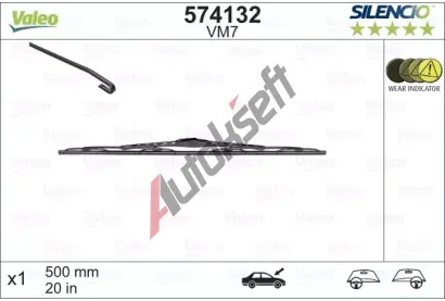VALEO Stra SILENCIO CARDBOARD 500 mm VA 574132, 574132