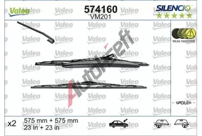 VALEO Sada stra SILENCIO CARDBOARD - 575 + 575 mm VA 574160, 574160