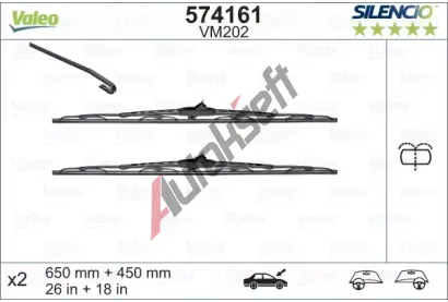 VALEO Sada stra SILENCIO CARDBOARD - 650 + 450 mm VA 574161, 574161