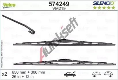 VALEO Stěrač SILENCIO CONVENTIONAL SET VA 574249, 574249 VALEO Stěrač SILENCIO CONVENTIONAL SET VA 574249, 574249