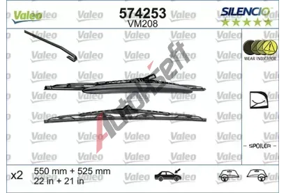 VALEO Sada stra SILENCIO CARDBOARD - 550 + 525 mm VA 574253, 574253