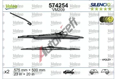 VALEO Sada stra SILENCIO CARDBOARD - 580 + 500 mm VA 574254, 574254