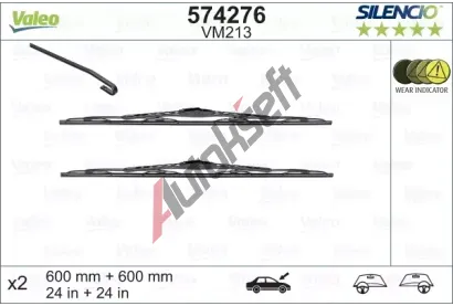 VALEO Sada stra SILENCIO CARDBOARD - 600 + 600 mm VA 574276, 574276