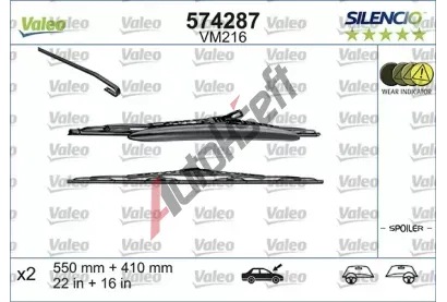 VALEO Sada stra SILENCIO CARDBOARD - 550 + 400 mm VA 574287, 574287