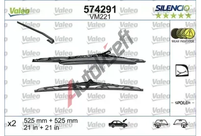 VALEO Sada stra SILENCIO CARDBOARD - 525 + 525 mm VA 574291, 574291