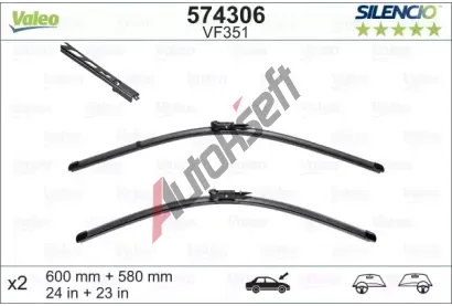 VALEO Sada stra SILENCIO X-TRM - 600 + 580 mm VA 574306, 574306