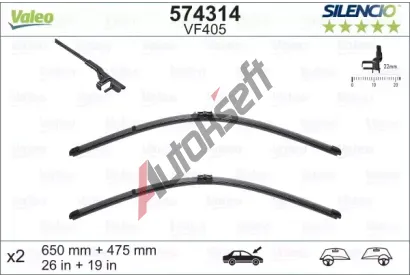 VALEO Sada stra SILENCIO X-TRM - 650 + 475 mm VA 574314, 574314