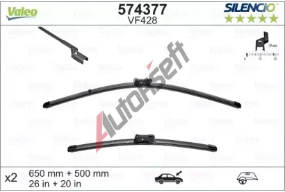 VALEO Sada stra SILENCIO X-TRM - 650 + 500 mm VA 574377, 574377