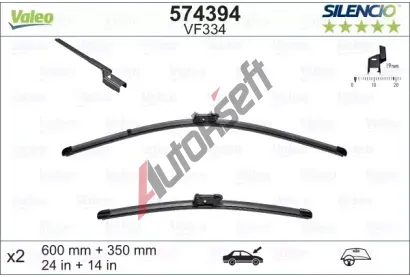 VALEO Sada stra SILENCIO X-TRM - 600 + 350 mm VA 574394, 574394