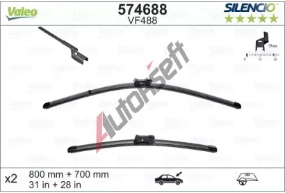 VALEO Sada stra SILENCIO X-TRM - 800 + 700 mm VA 574688, 574688