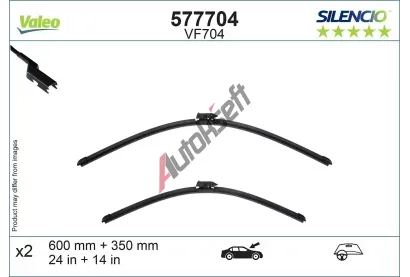 VALEO Stěrač SILENCIO FLAT BLADE SET VA 577704, 577704 VALEO Stěrač SILENCIO FLAT BLADE SET VA 577704, 577704