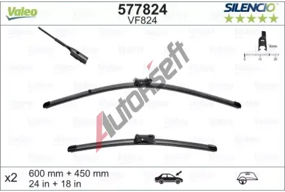 VALEO Sada stra SILENCIO X-TRM - 600 + 450 mm VA 577824, 577824