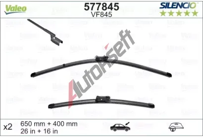 VALEO Stra SILENCIO FLAT BLADE SET VA 577845, 577845