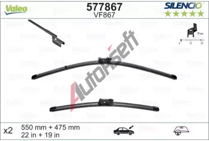 VALEO Stra SILENCIO FLAT BLADE SET VA 577867, 577867
