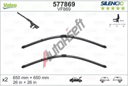 VALEO Sada stra SILENCIO X-TRM - 650 + 650 mm VA 577869, 577869