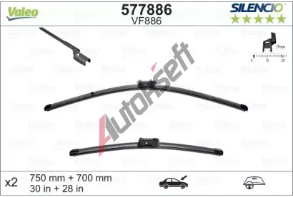 VALEO Sada stra SILENCIO X-TRM - 750 + 700 mm VA 577886, 577886