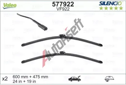 VALEO Stra SILENCIO FLAT BLADE SET VA 577922, 577922