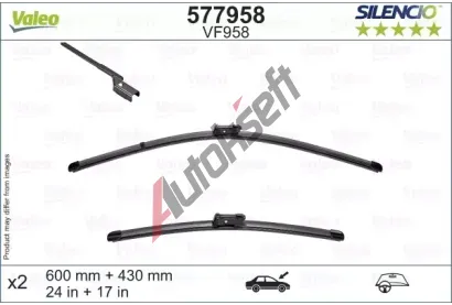 VALEO Stra SILENCIO FLAT BLADE SET VA 577958, 577958