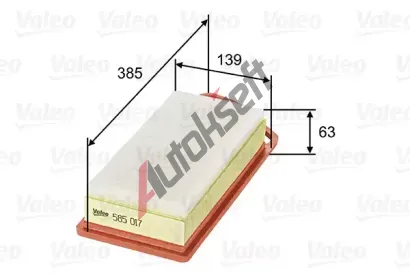 VALEO Vzduchov filtr VA 585017, 585017