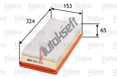 VALEO Vzduchov filtr VA 585072, 585072