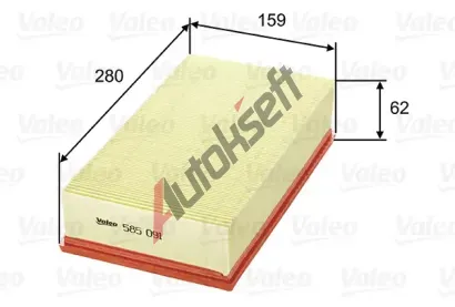 VALEO Vzduchov filtr VA 585091, 585091