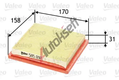 VALEO Vzduchov filtr VA 585097, 585097