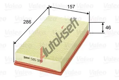 VALEO Vzduchov filtr VA 585099, 585099