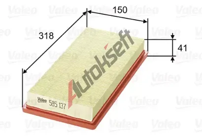 VALEO Vzduchov filtr VA 585137, 585137