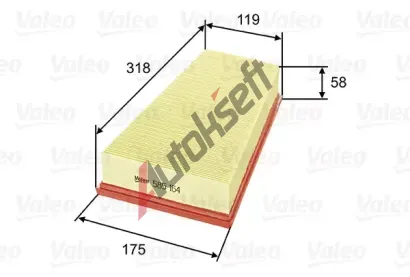 VALEO Vzduchov filtr VA 585164, 585164