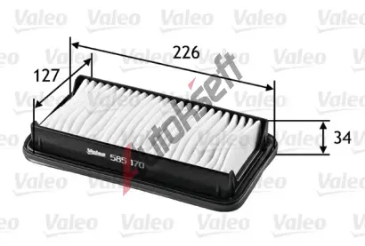VALEO Vzduchov filtr VA 585170, 585170