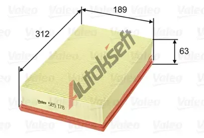 VALEO Vzduchov filtr VA 585178, 585178