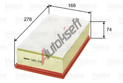 VALEO Vzduchov filtr VA 585231, 585231