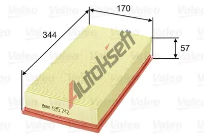 VALEO Vzduchový filtr VA 585242, 585242 VALEO Vzduchový filtr VA 585242, 585242