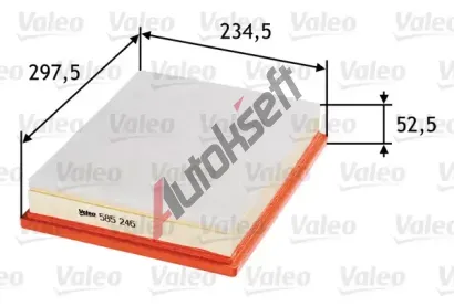 VALEO Vzduchov filtr VA 585246, 585246