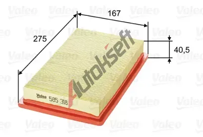 VALEO Vzduchov filtr VA 585318, 585318