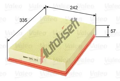 VALEO Vzduchov filtr VA 585353, 585353