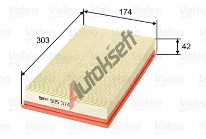 VALEO Vzduchov filtr VA 585374, 585374