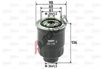 VALEO Palivov filtr VA 587716, 587716