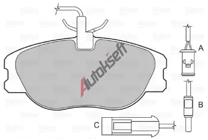 VALEO Sada brzdových destiček kotoučové brzdy VA 598010, 598010 VALEO Sada brzdových destiček kotoučové brzdy VA 598010, 598010