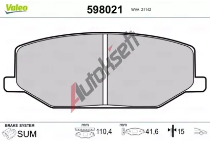 VALEO Sada brzdov�ch desti�ek kotou�ov� brzdy VA 598021, 598021