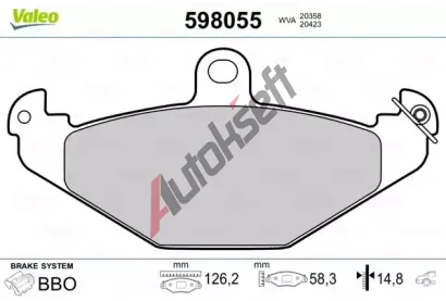 VALEO Sada brzdovch destiek kotouov brzdy VA 598055, 598055