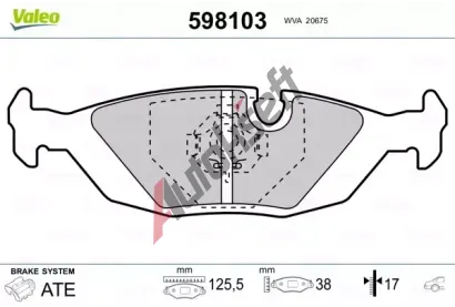 VALEO Sada brzdovch destiek kotouov brzdy VA 598103, 598103