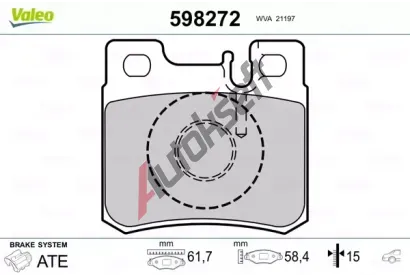VALEO Sada brzdovch destiek kotouov brzdy VA 598272, 598272