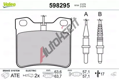 VALEO Sada brzdových destiček kotoučové brzdy VA 598295, 598295  VALEO Sada brzdových destiček kotoučové brzdy VA 598295, 598295