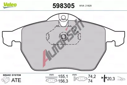 VALEO Sada brzdovch destiek kotouov brzdy VA 598305, 598305