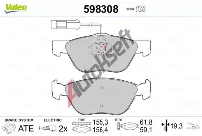 VALEO Sada brzdovch destiek kotouov brzdy VA 598308, 598308