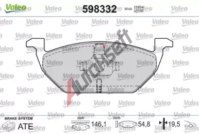 VALEO Sada brzdovch destiek kotouov brzdy VA 598332, 598332