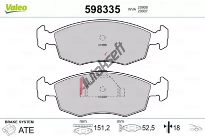 VALEO Sada brzdových destiček kotoučové brzdy VA 598335, 598335 VALEO Sada brzdových destiček kotoučové brzdy VA 598335, 598335