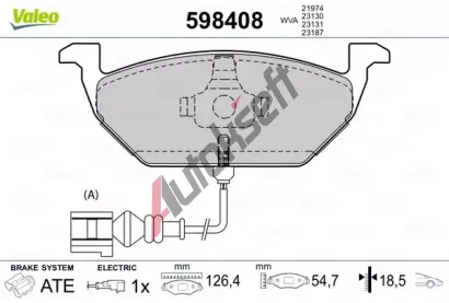 VALEO Sada brzdovch destiek kotouov brzdy VA 598408, 598408