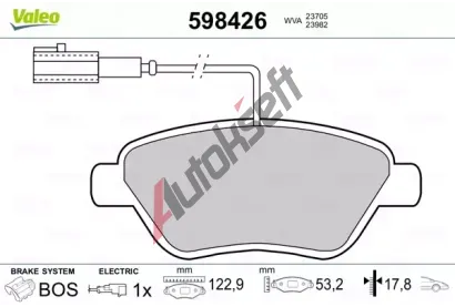 VALEO Sada brzdovch destiek kotouov brzdy VA 598426, 598426